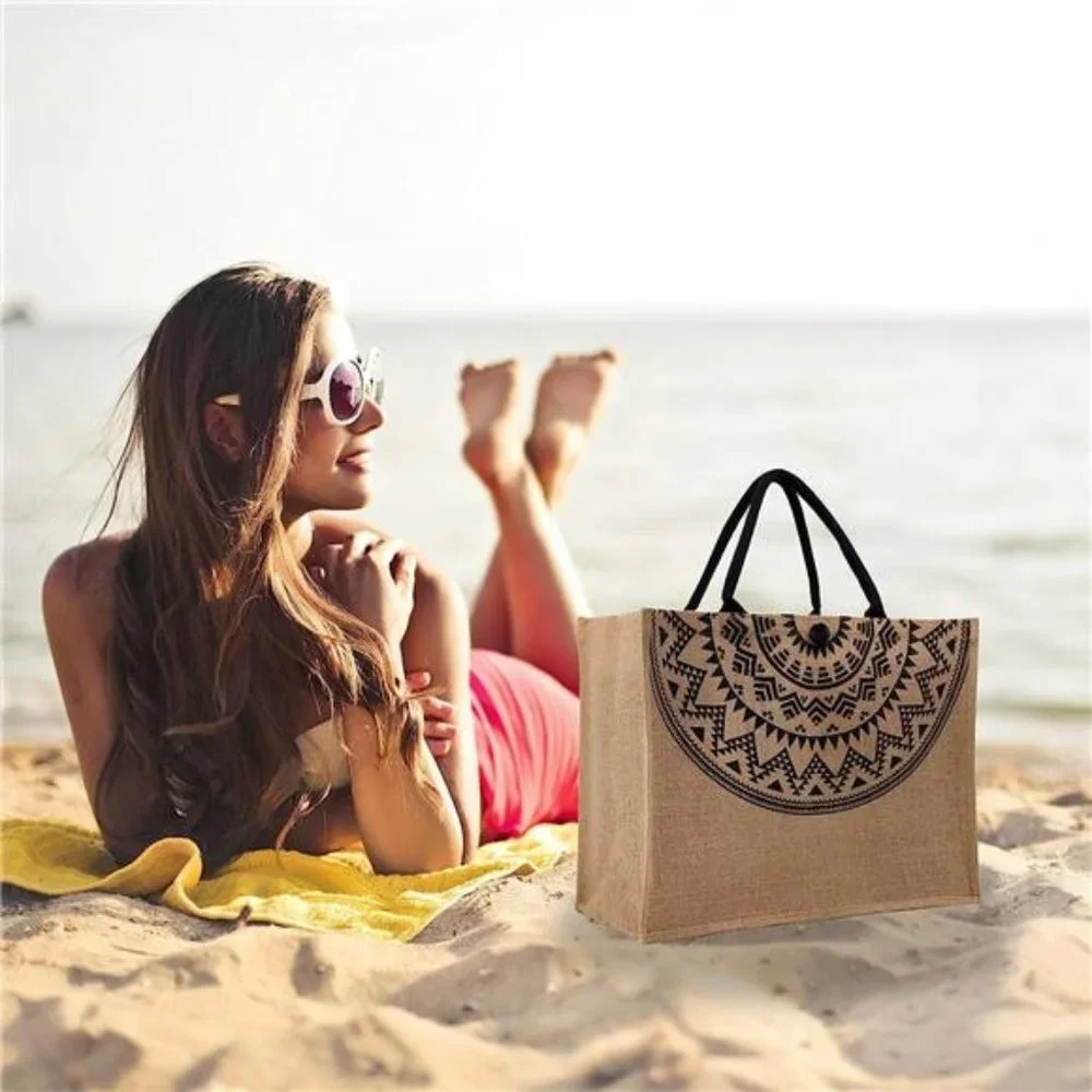 Tote Handmade Weaving Print Bohemian Print - Picture 2 of 6